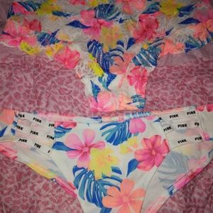 2 Htf Nwt VS Pink Tropical Bikini Panties M